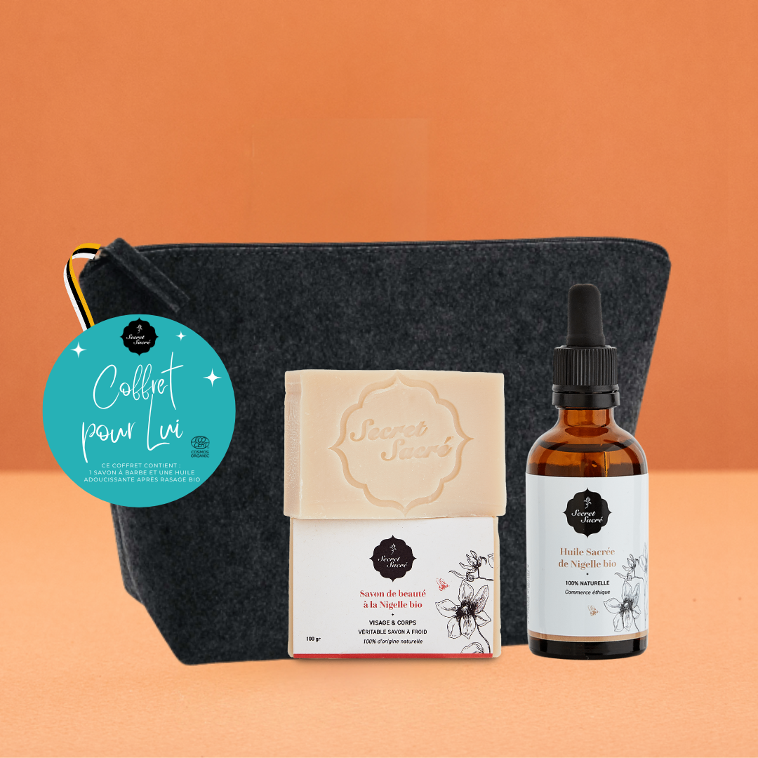 Coffret Lui savon et huile de nigelle
