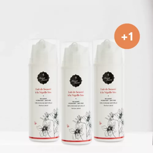 3+1 Lait corps à la nigelle - Secret Sacré - cosmétique bio à la nigelle