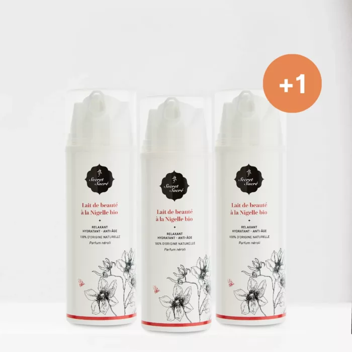 3+1 Lait corps à la nigelle - Secret Sacré - cosmétique bio à la nigelle