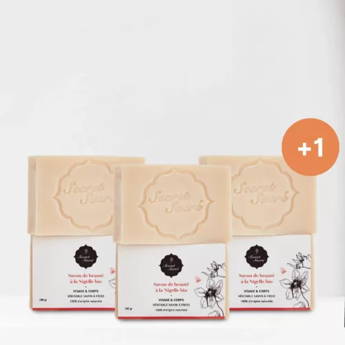 3+1 Savon barbe et corps à la nigelle - Secret Sacré - cosmétique bio à la nigelle